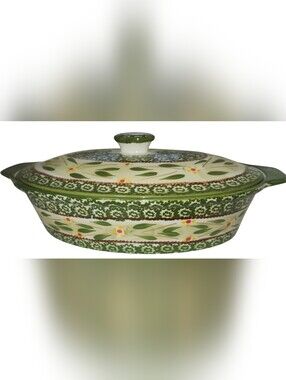 Old World Green by Temp-Tations 3.5 Quart Oval Covered Casserole